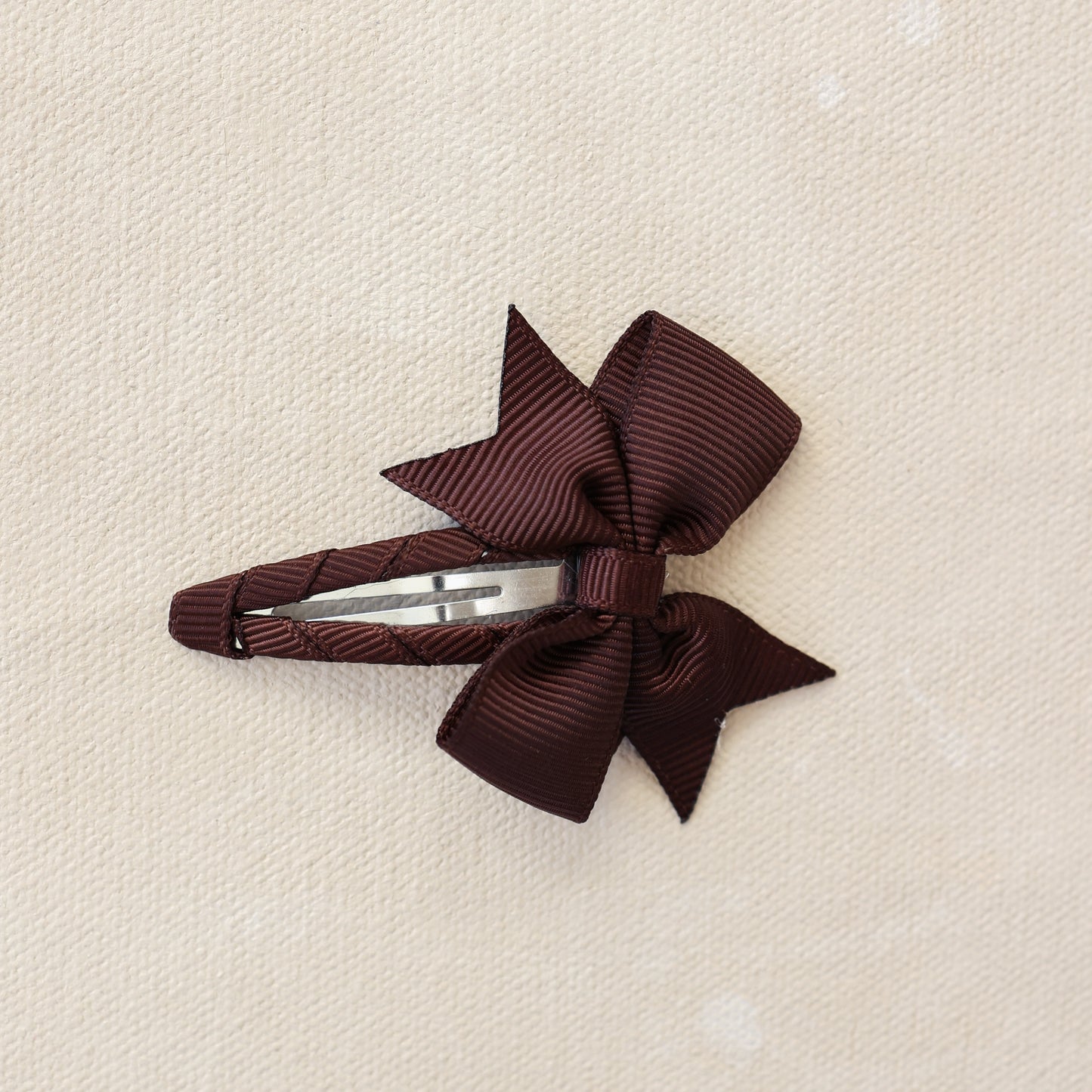Grosgrain Bow Snap Clip // Cocoa