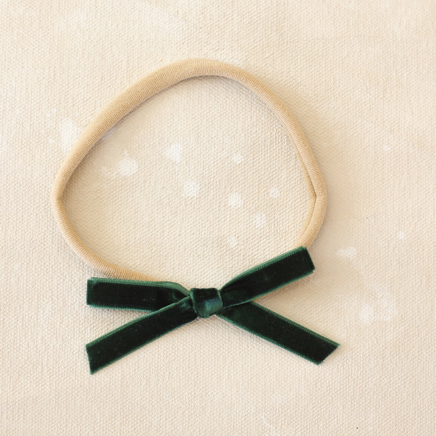 Velvet infant bow // Emerald
