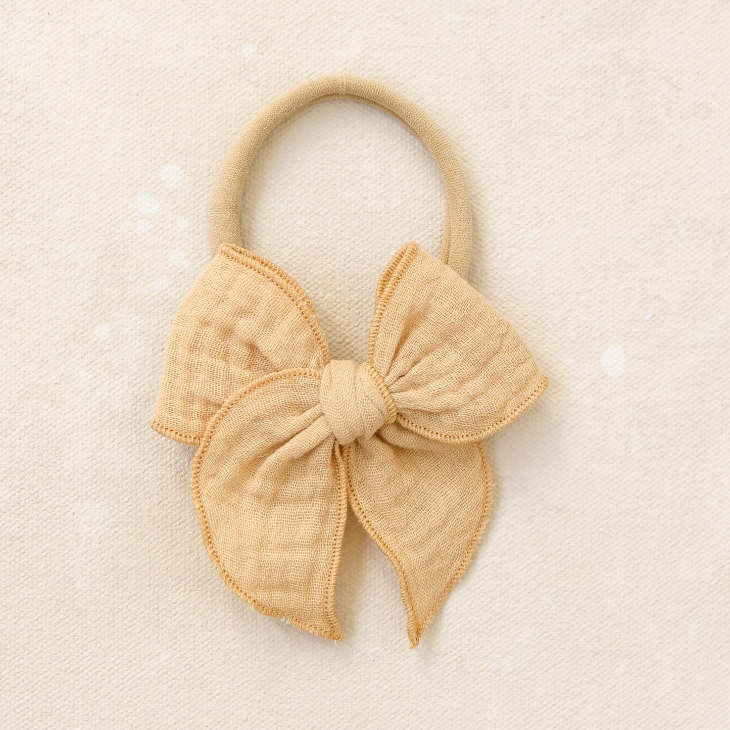Mini Fleur Bow Headband // Cobblestone