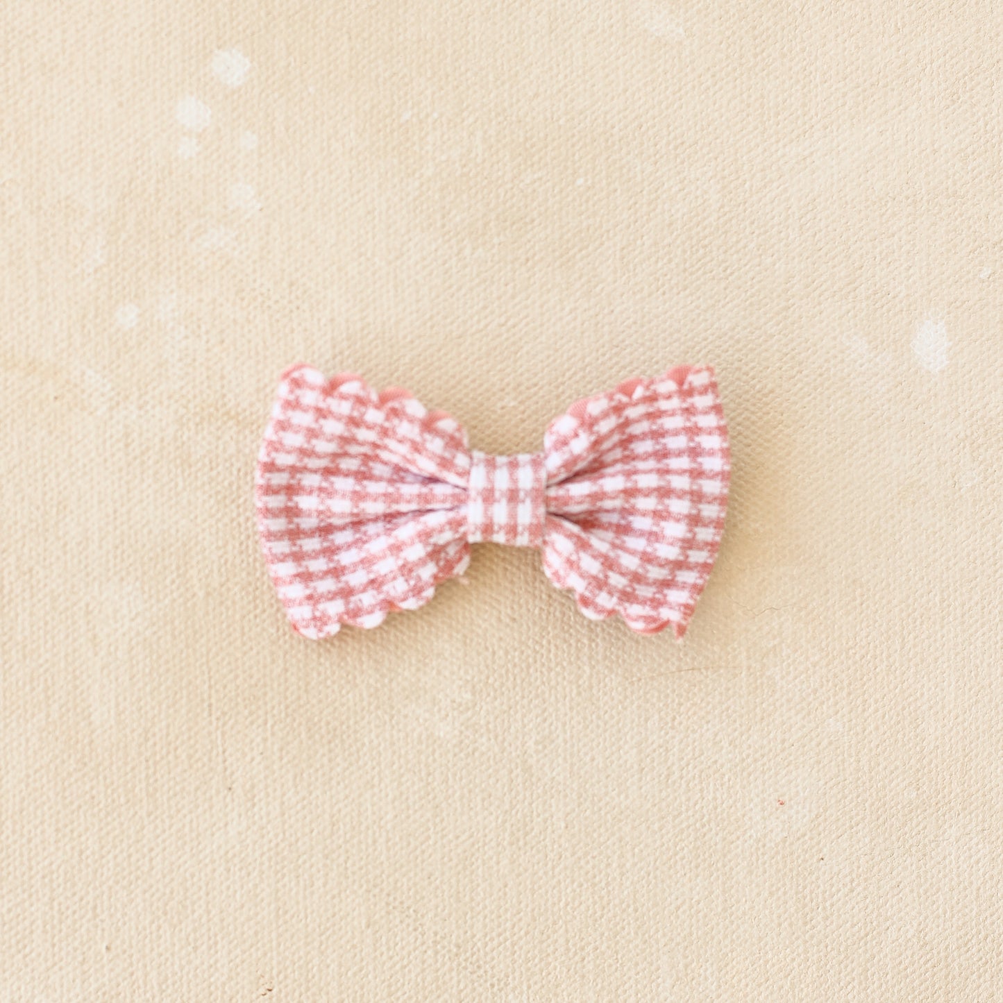 Bitty Gingham Bow Clip // Paisley