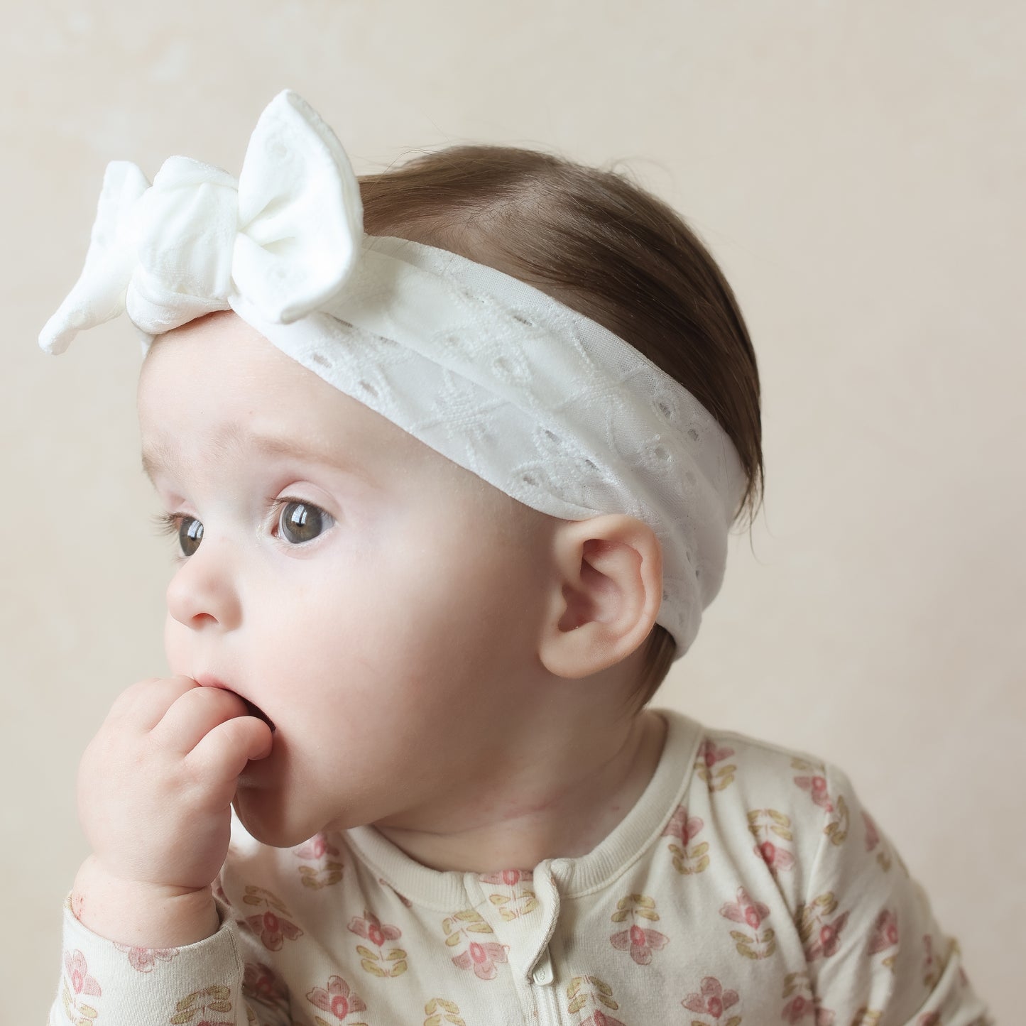 Baby Girl Headwrap Bow • Jersey Grey • Handmade Newborn Hair Accessory (Copy)