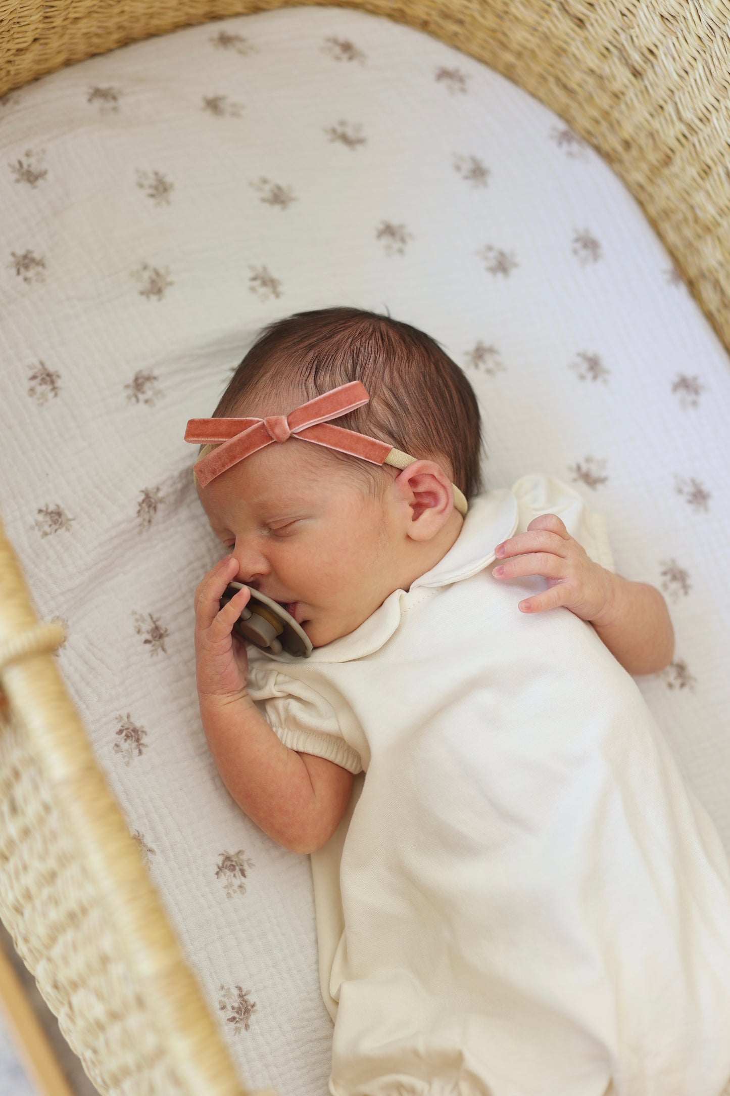 Velvet infant bow // Goldfinch