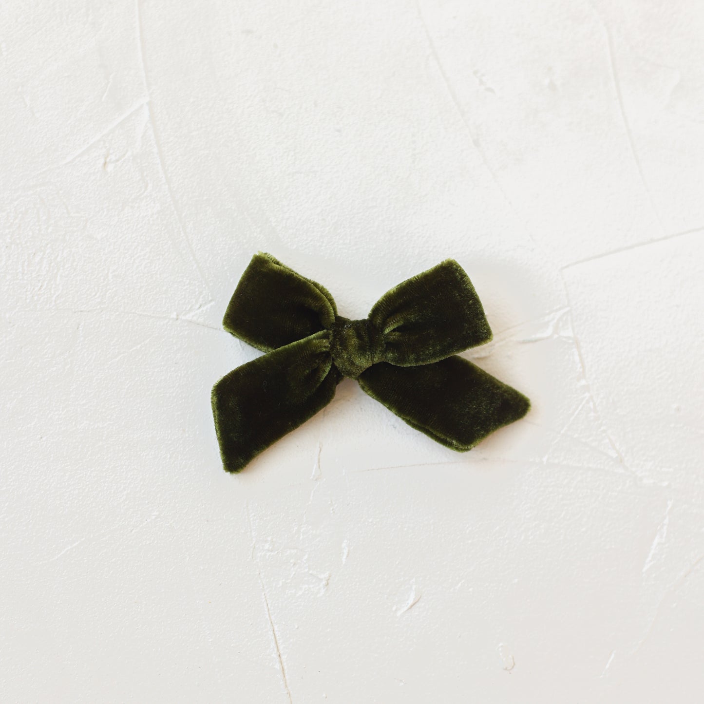 Petite Classic Velvet Bow Clip/ Band // Balsam