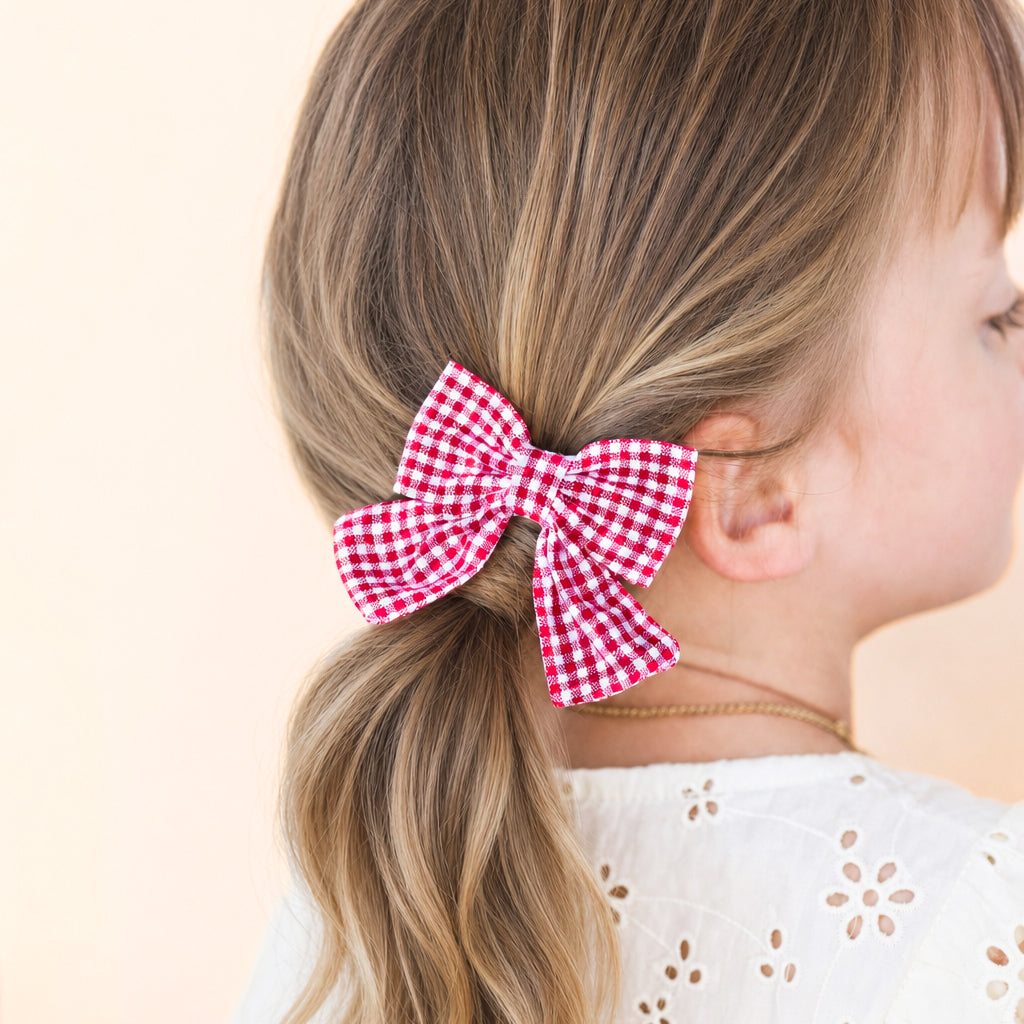 Gingham Bow Clip • Cherry Pie