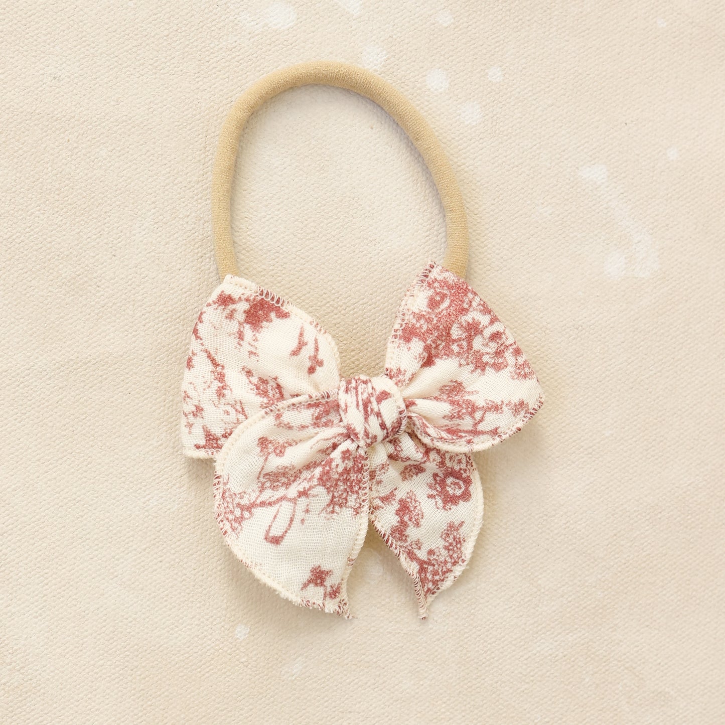Mini Fleur Bow Headband // Vintage Cranberry