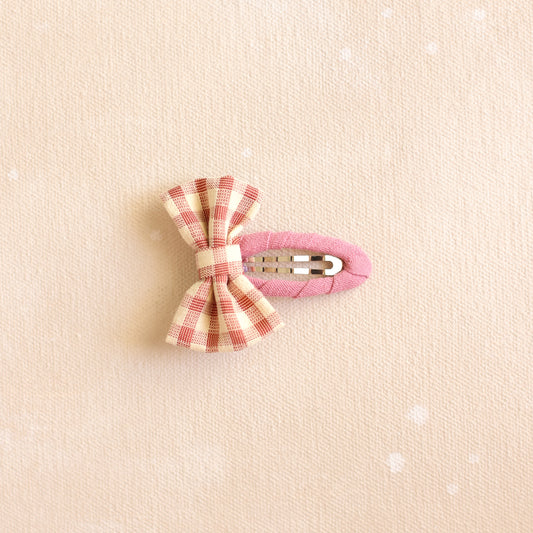 Gingham Bow Snap Clip // Freya