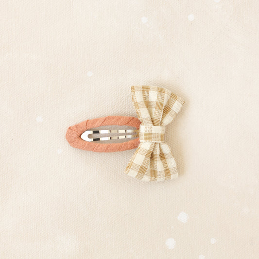 Gingham Bow Snap Clip // Hattie