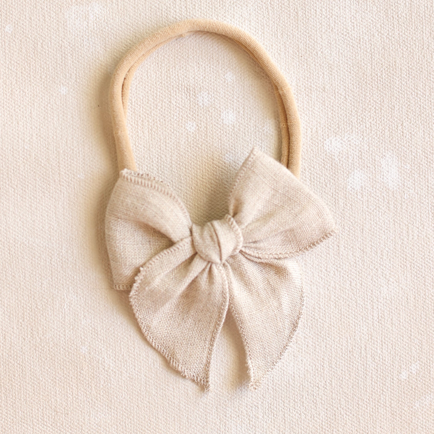 Mini Fleur Bow Headband // Oat