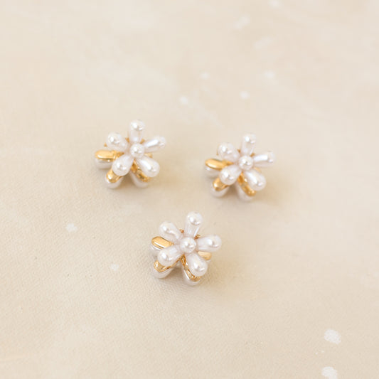 Pearl Flower Clips