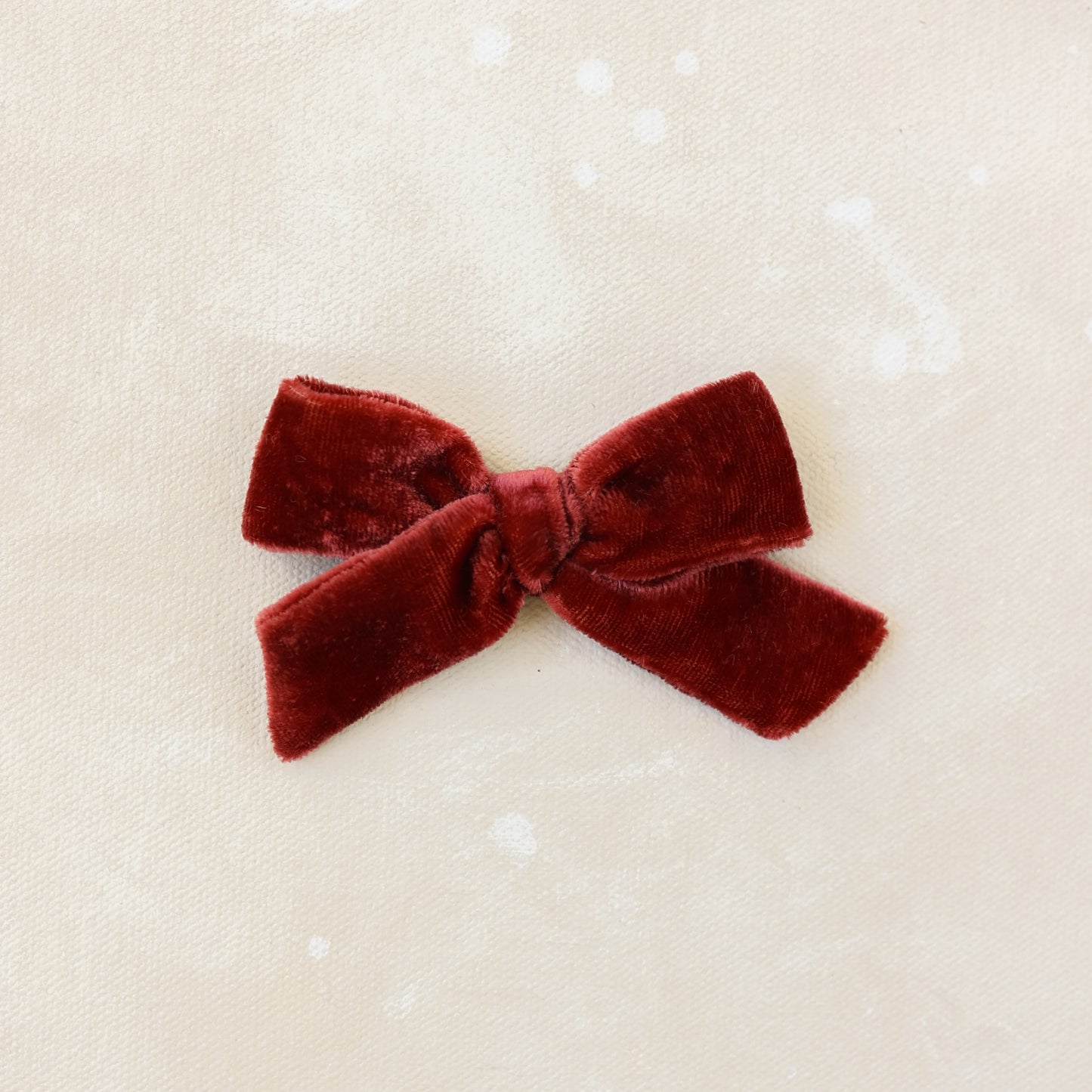Petite Classic Velvet Bow Clip // Mulberry