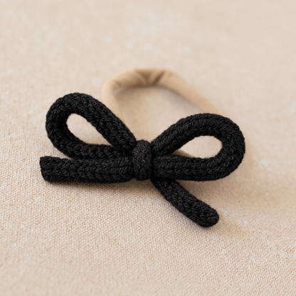 Crochet Bow Headband // Black