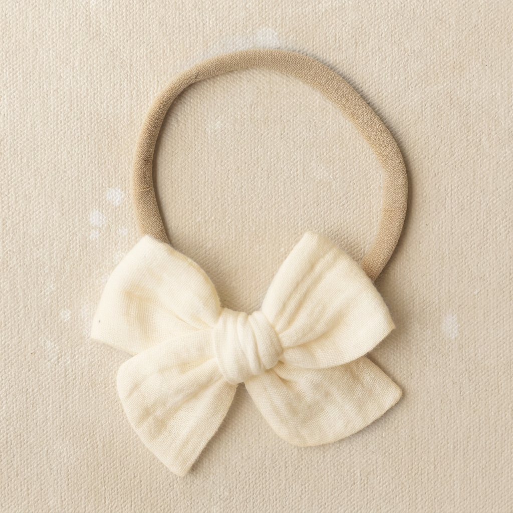 Explorer Bow Headband or Clip // Buttercream