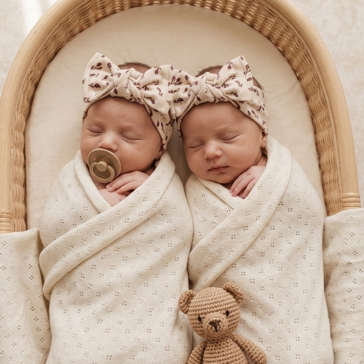 Baby Girl Headwrap Bow Bundle  • Quinn • Handmade Newborn Hair Accessory