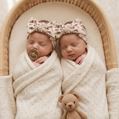 Baby Girl Headwrap Bow Bundle  • Quinn • Handmade Newborn Hair Accessory