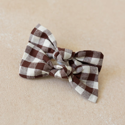 Oversized Knot Bow Clip • Heritage Brown