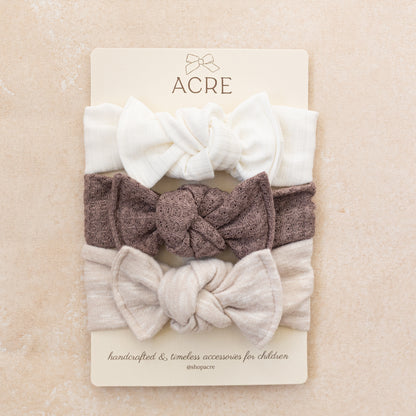 Baby Girl Headwrap Bow Bundle  • The Everyday • Handmade Hair Accessory