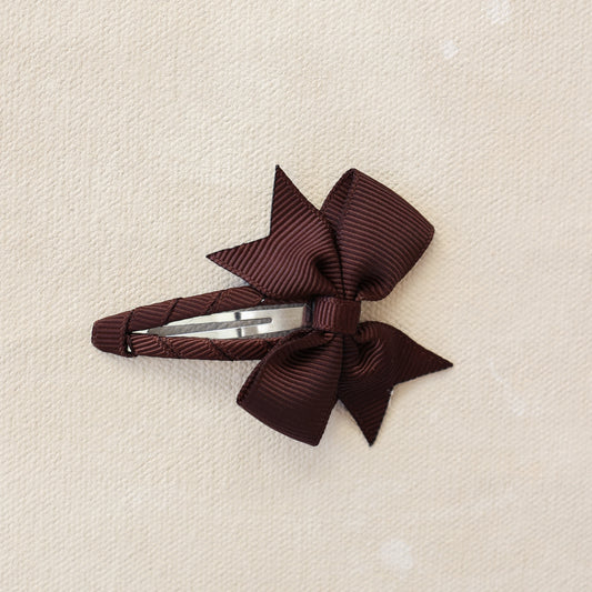 Grosgrain Bow Snap Clip // Cocoa