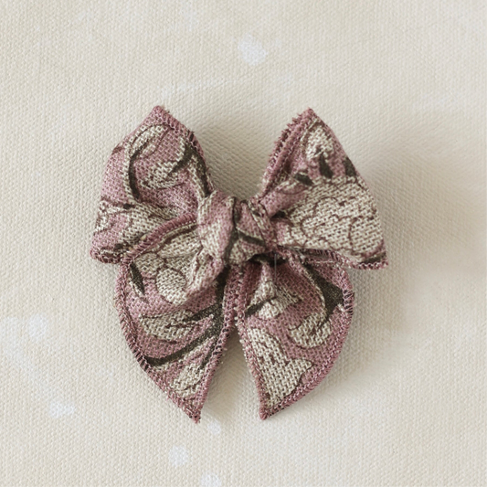 Mini Fleur Bow Clip/Band // Thistle