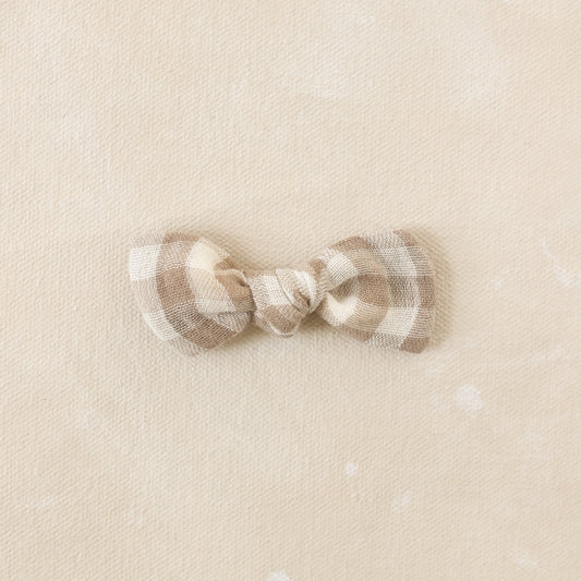 Petite Classic Knot Clip // Oat Gingham
