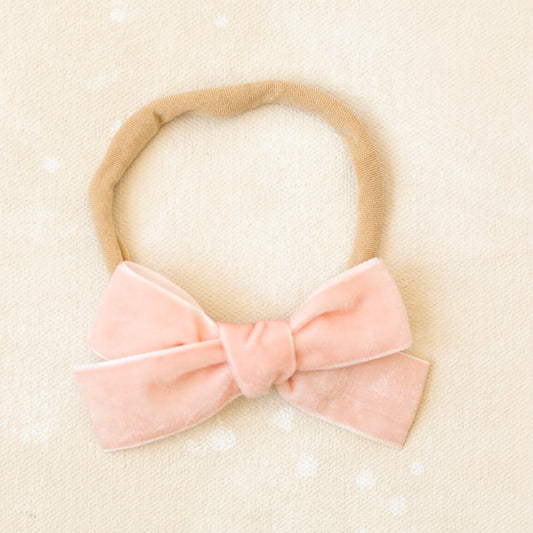 Petite Classic Bow Headband // Blush