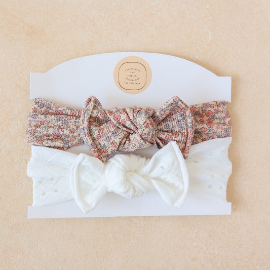 Baby Girl Headwrap Bow Bundle  • Flower Girl • Handmade Hair Accessory