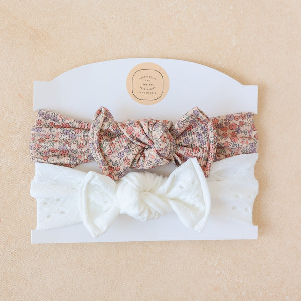 Baby Girl Headwrap Bow Bundle  • Flower Girl • Handmade Hair Accessory