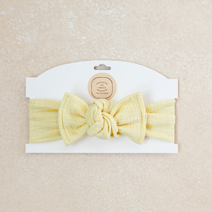 Baby Girl Headwrap Bow • Sol • Handmade Newborn Hair Accessory