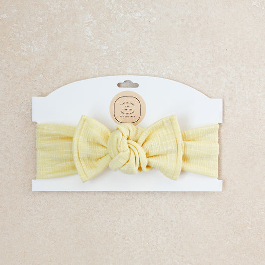 Baby Girl Headwrap Bow • Sol • Handmade Newborn Hair Accessory
