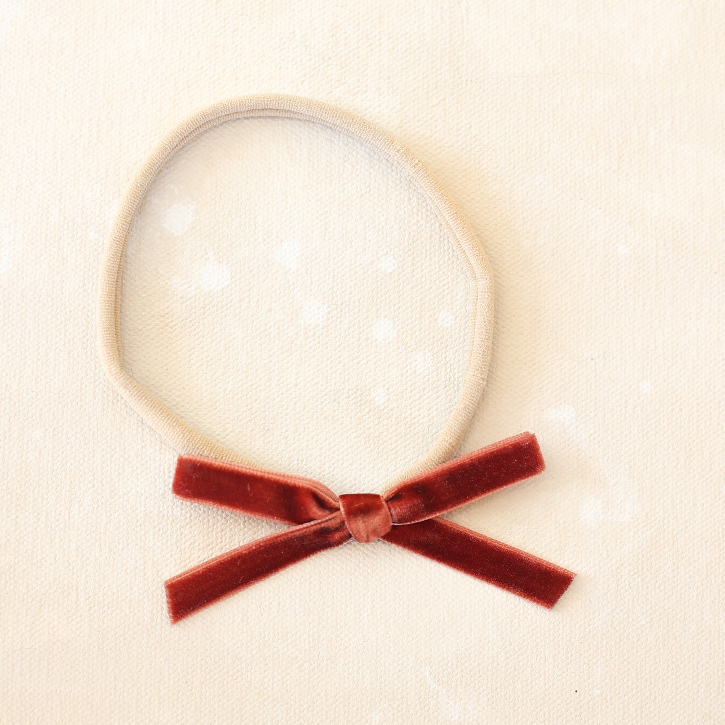 Velvet infant bow // Redwood