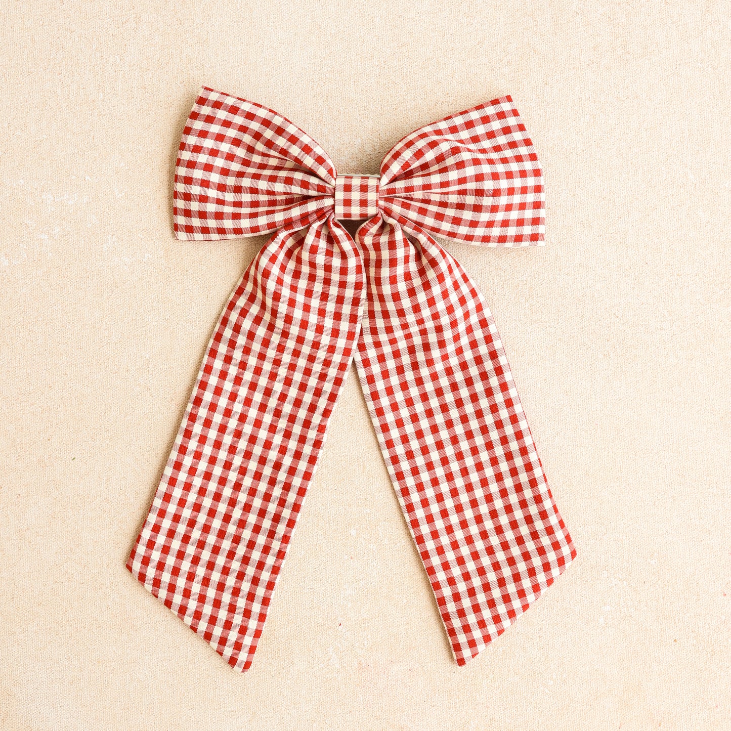 Bow Barrette// Cherry Gingham