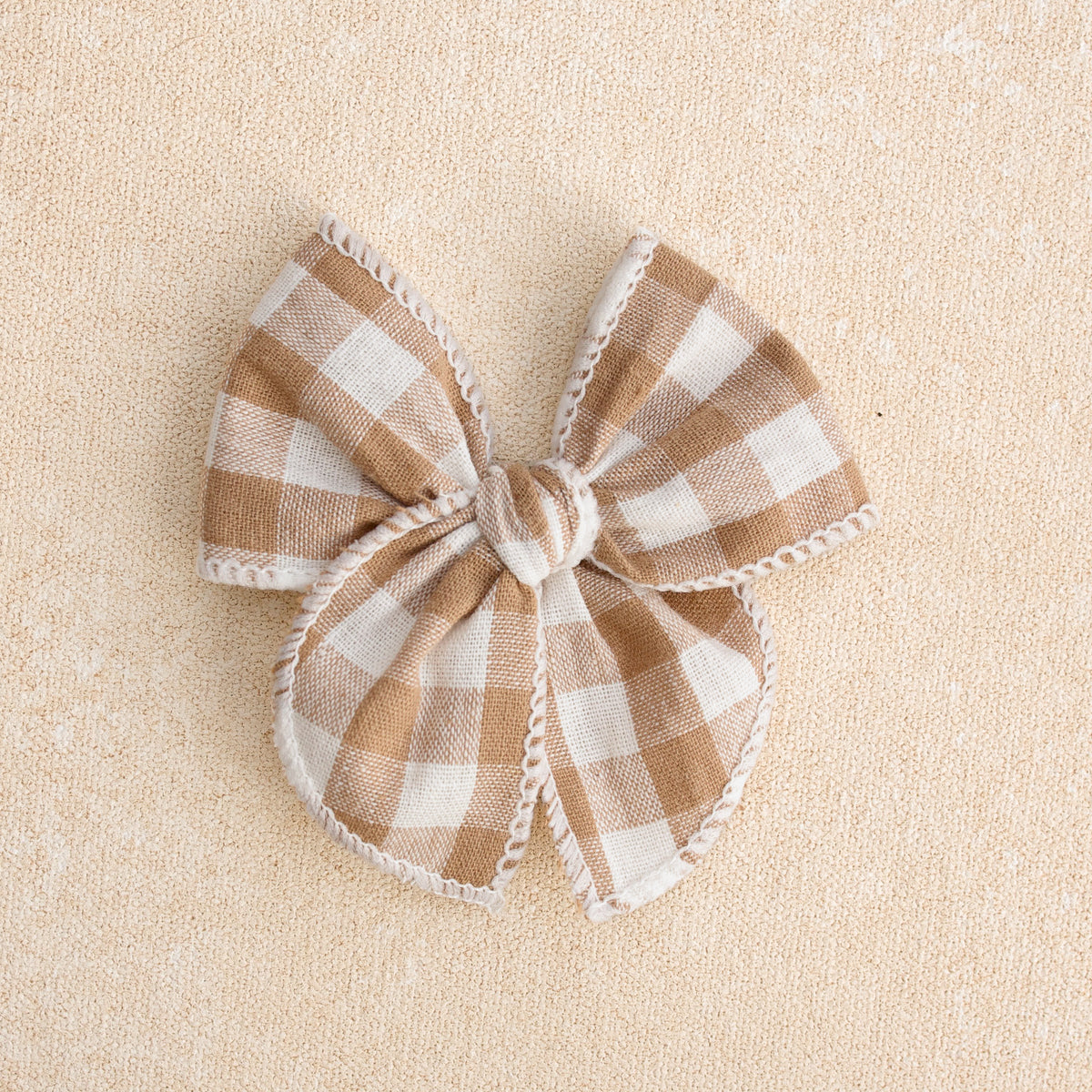 Mini Fleur Bow Clip or Band // Brown Sugar