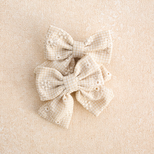 Gingham Bow Clip • Hattie