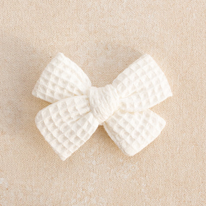 Scout Bow Clip or Headband • Natural Waffle