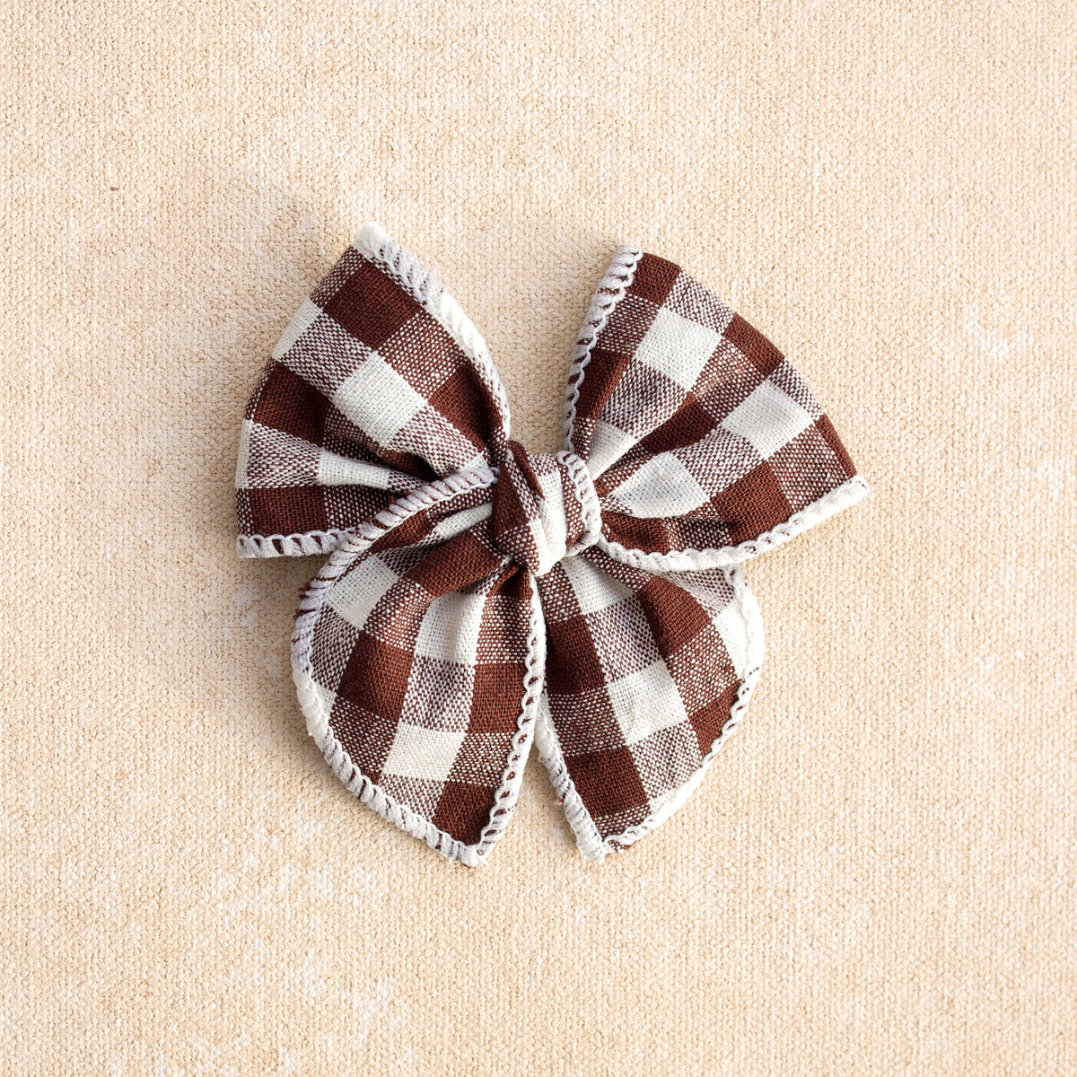 Mini Fleur Bow Clip or Band // Heritage Brown