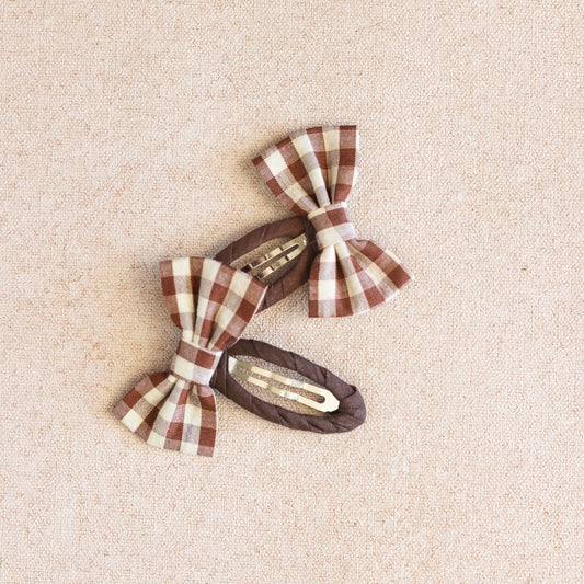 Gingham Bow Snap Clip // Collette