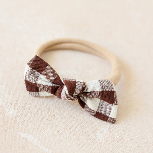 Petite Knot Bow Headband • Heritage Brown