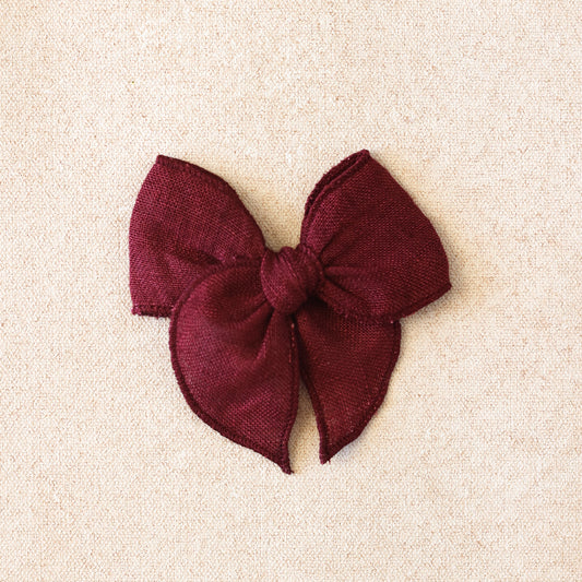 Mini Fleur Bow Clip or Band // Merlot (Small Batch Release)