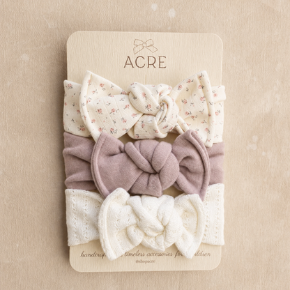 Baby Girl Headwrap Bow Bundle  • Birdie • Handmade Hair Accessory