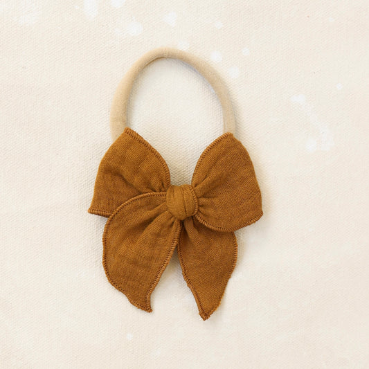 Mini Fleur Bow Headband // Saddle