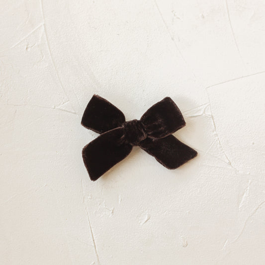Petite Classic Velvet Bow Clip/ Band // Emme
