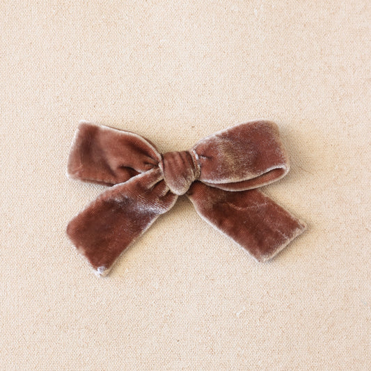 Oversized Classic Velvet Hair Bow or Band • Chestnut (Small Batch Release)