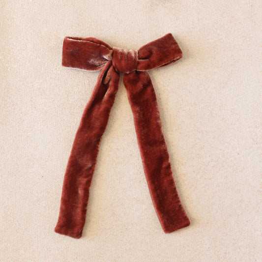 Oversized Velvet Sunday Bow Clip// Cider (Small Batch Release)