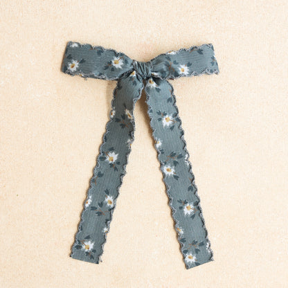 Oversized Sunday Hair Bow • Cottage Blue | Toddler + Girls Hair Bow Clip (Small Batch Release)
