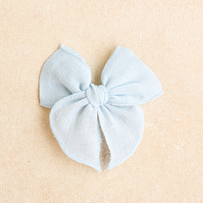 Mini Fleur Bow • Powder Blue | Baby + Toddler Hair Bow Clip or Headband