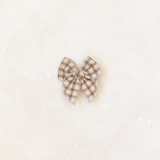 Mini Fleur Bow Clip/Band // Gingerbread
