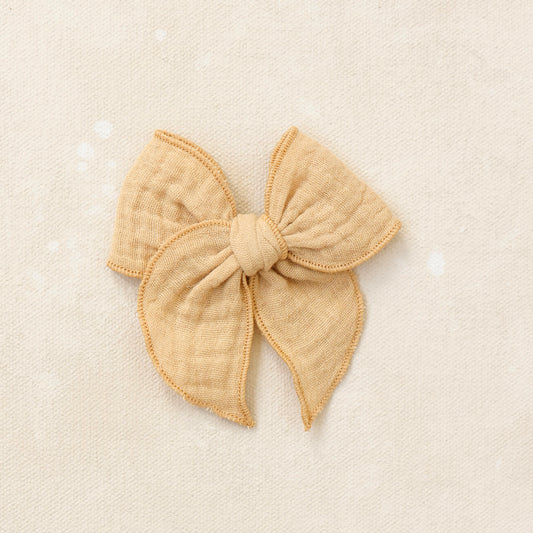 Mini Fleur Bow Clip // Cobblestone