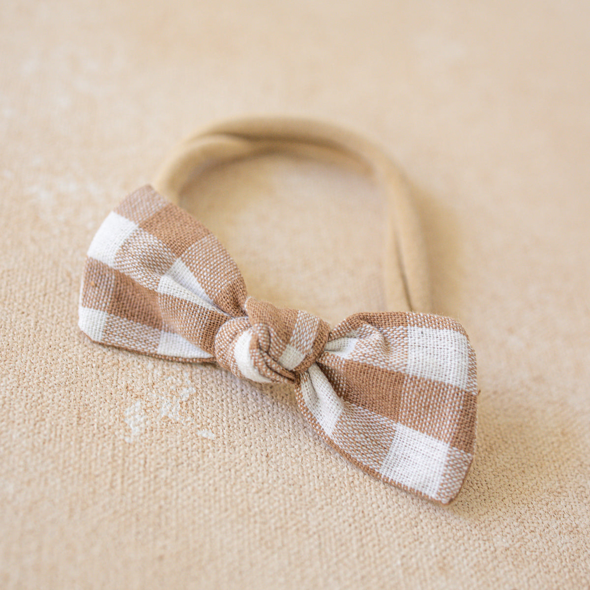 Petite Knot Bow Headband • Brown Sugar