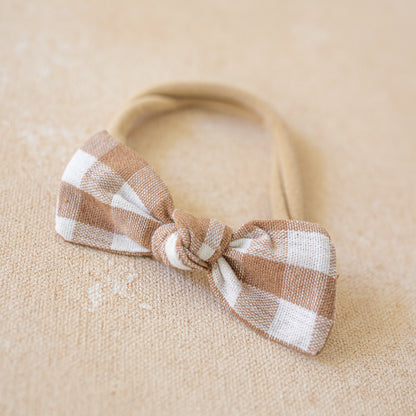 Petite Knot Bow Headband • Brown Sugar