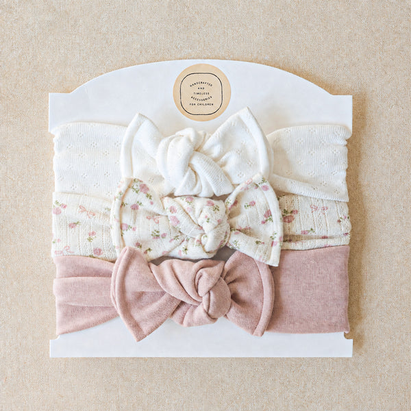 Baby Girl Headwrap Bow Bundle  • Lilou • Handmade Hair Accessory