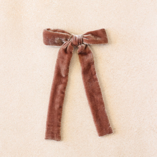 Oversized Velvet Sunday Bow Clip// Chestnut (Small Batch Release)